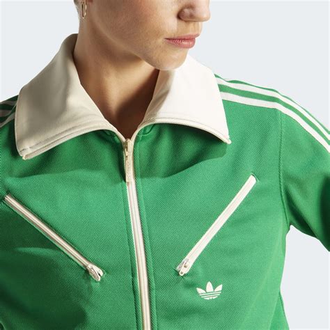 Vintage Adidas 70s Grün Blockfarben Trainingsanzug Jacke